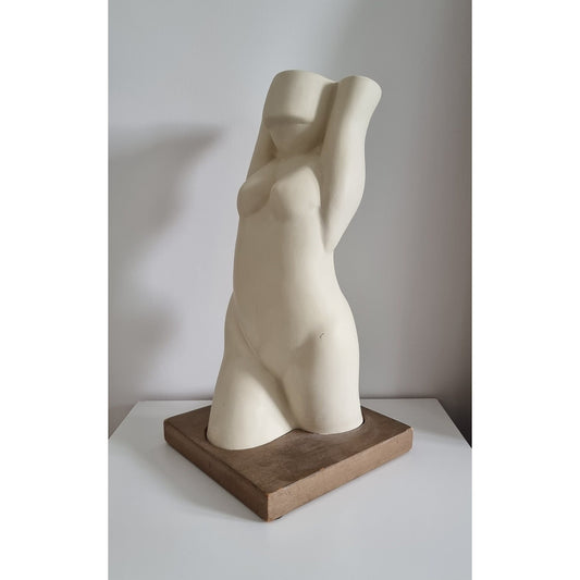 Vintage Female Torso Sculpture On Plinth