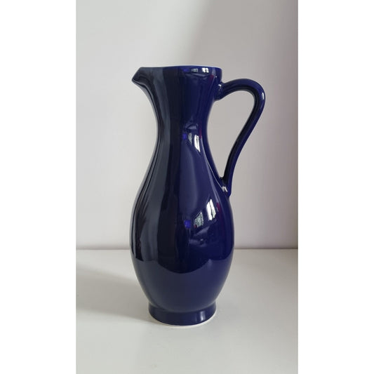 Vintage Tall Midnight Blue Ceramic Jug