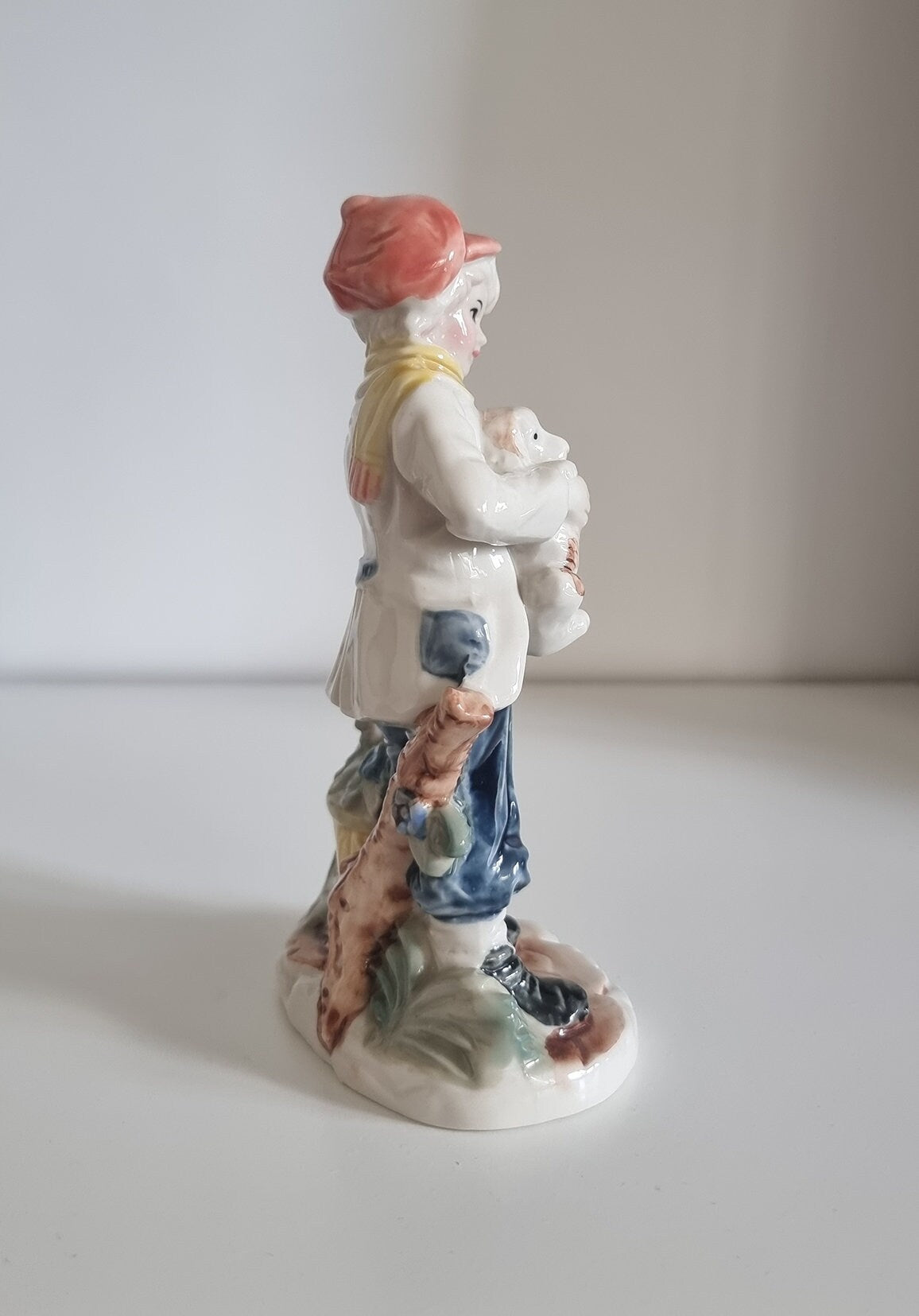 Vintage Porcelain Boy With Dog Figurine