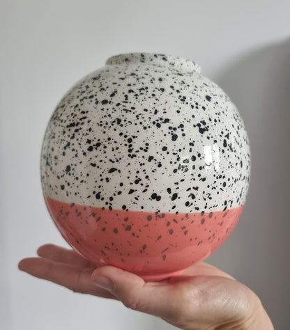 Lovely Retro Speckled Ceramic Vase