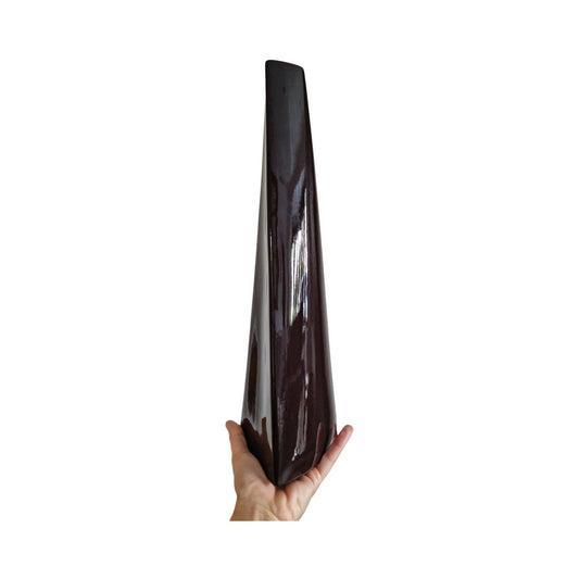 Retro Tall Brown Twisted Ceramic Vase