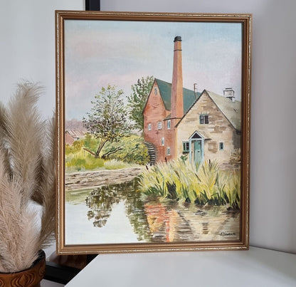 Vintage 'Mill At Lower Slaughter' Oil Painting