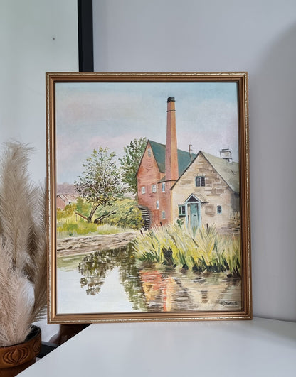 Vintage 'Mill At Lower Slaughter' Oil Painting