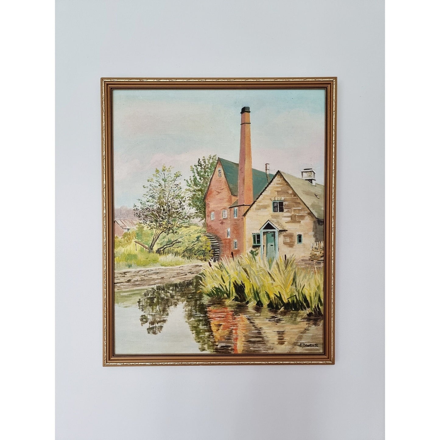 Vintage 'Mill At Lower Slaughter' Oil Painting