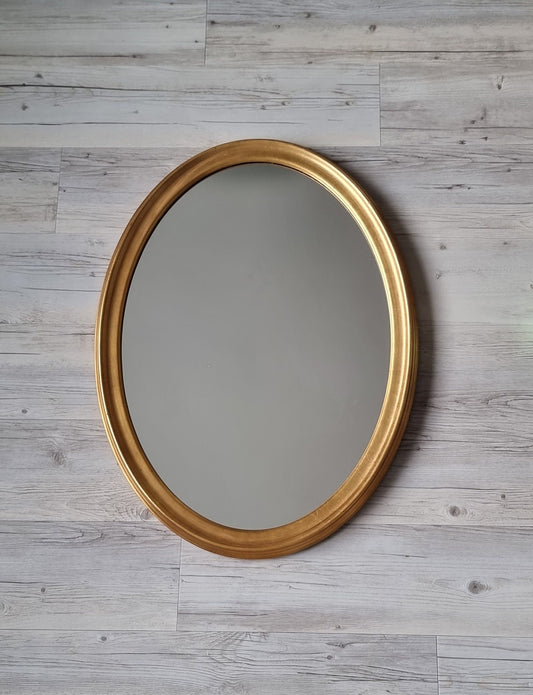 Large Vintage Oval Gilded Wall Hanging Mirror