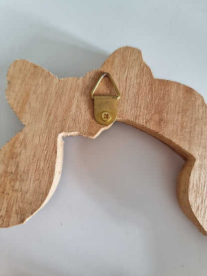 Vintage Wooden Flower Basket Wall Plaque