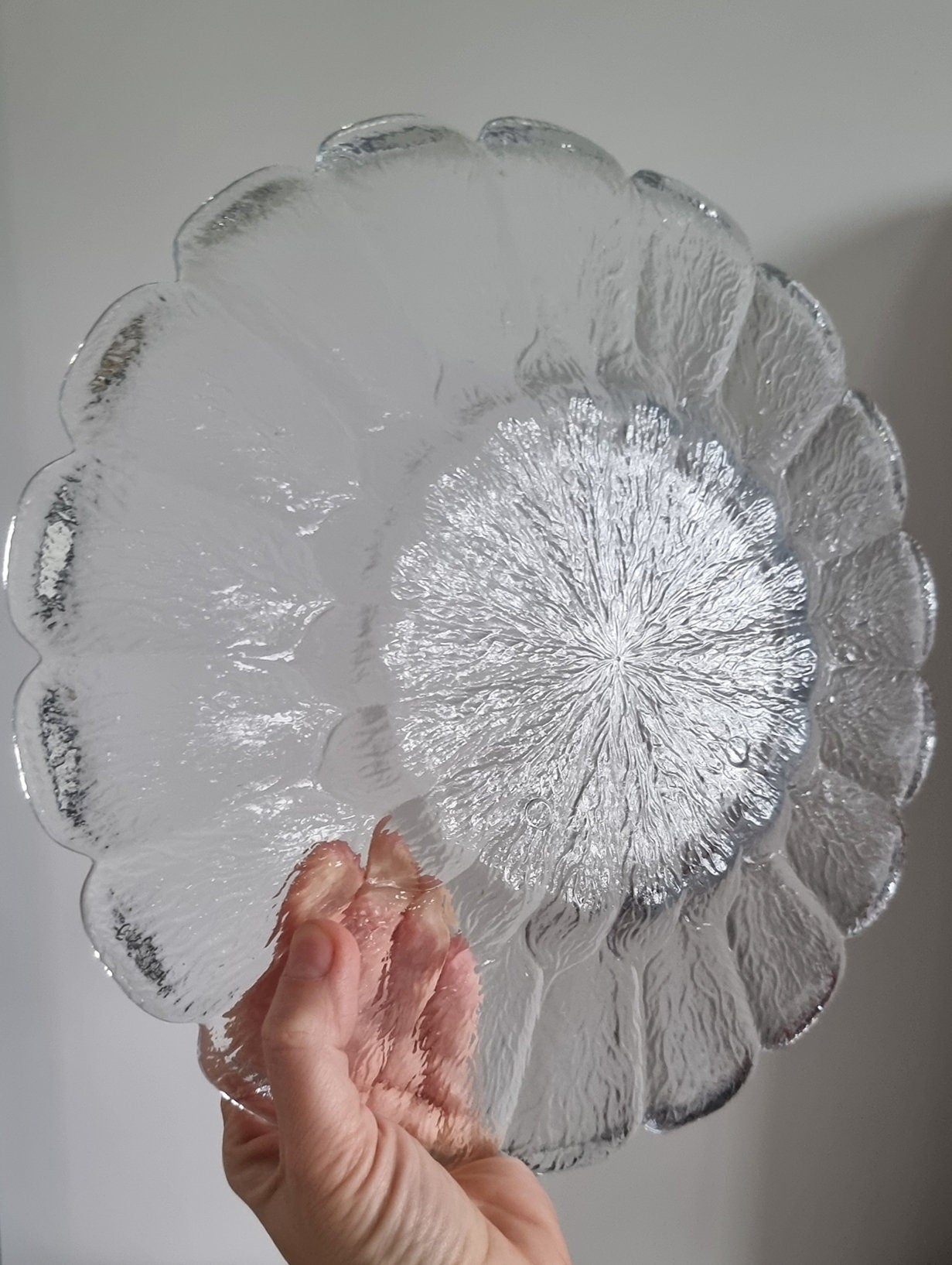 Large Vintage Holmegaard Shallow Glass Bowl/Serving Plate