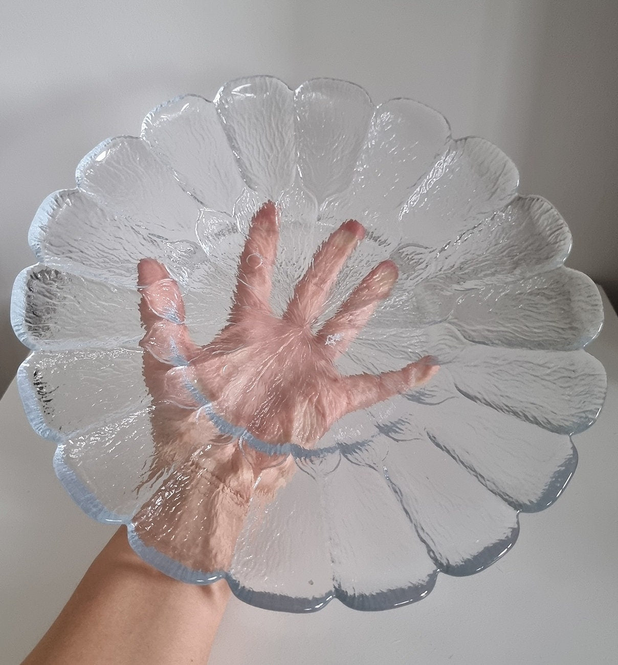 Large Vintage Holmegaard Shallow Glass Bowl/Serving Plate