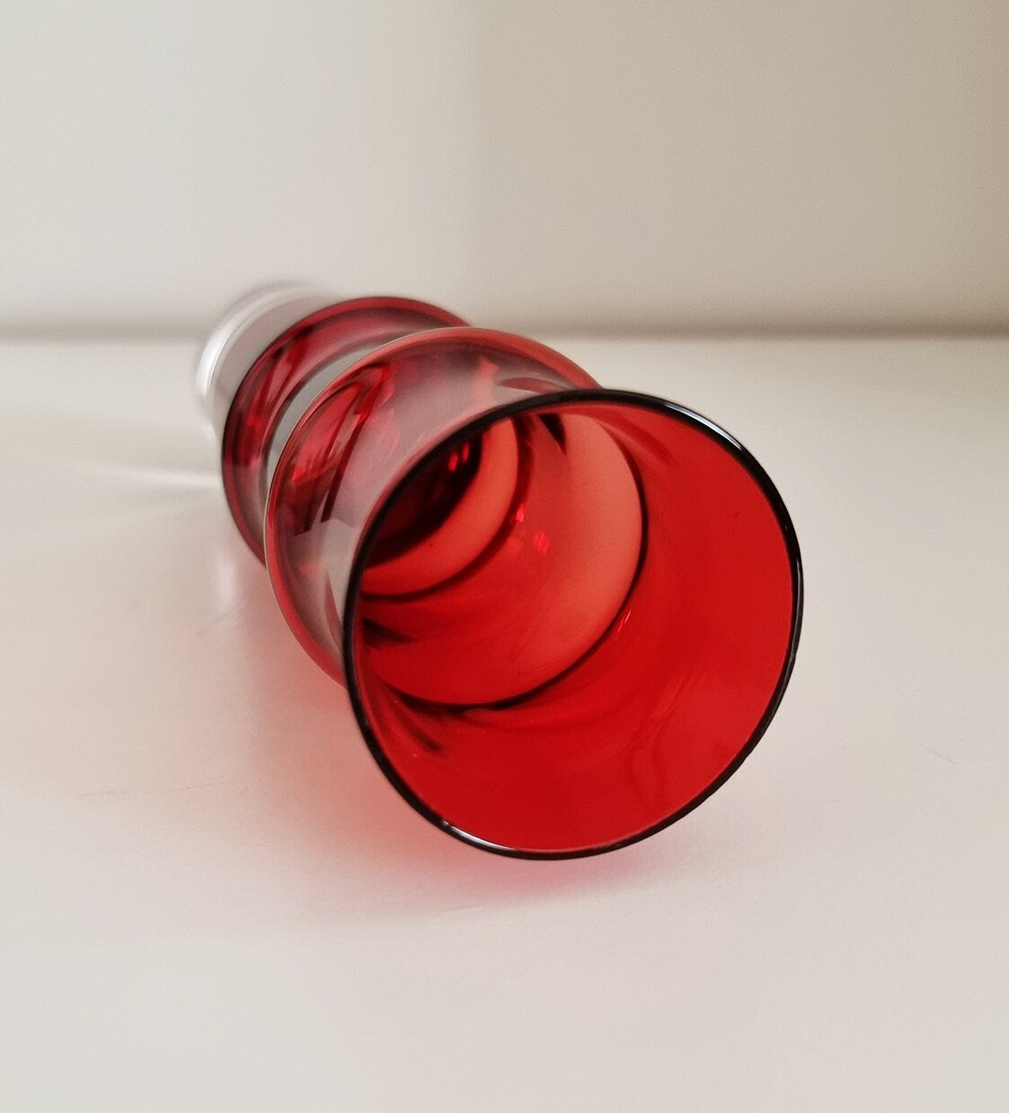 MCM Aseda Swedish Red Glass Bamboo Vase by Bo Borgstrom