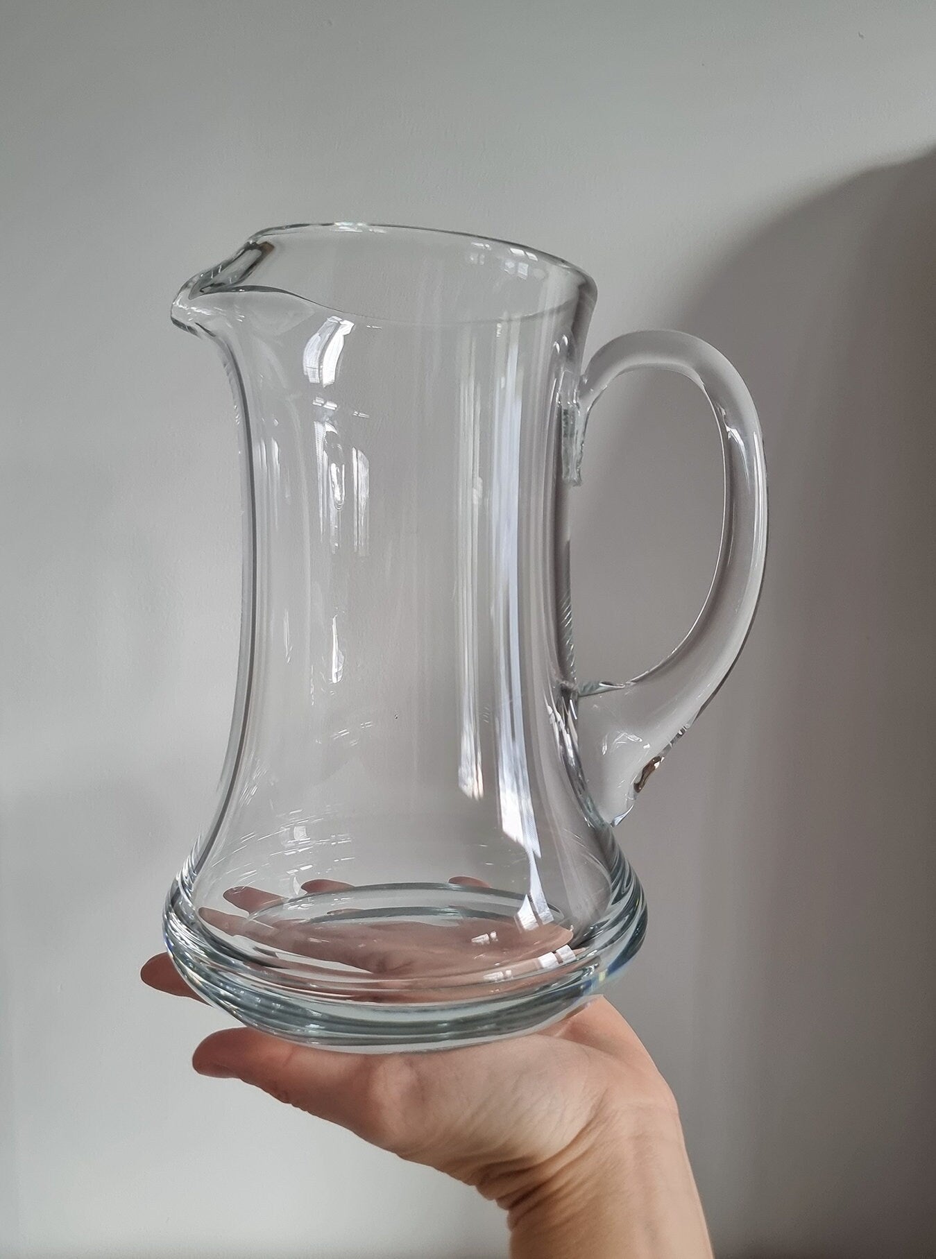 Large & Heavy Vintage Ice Lip Glass Jug/Pitcher