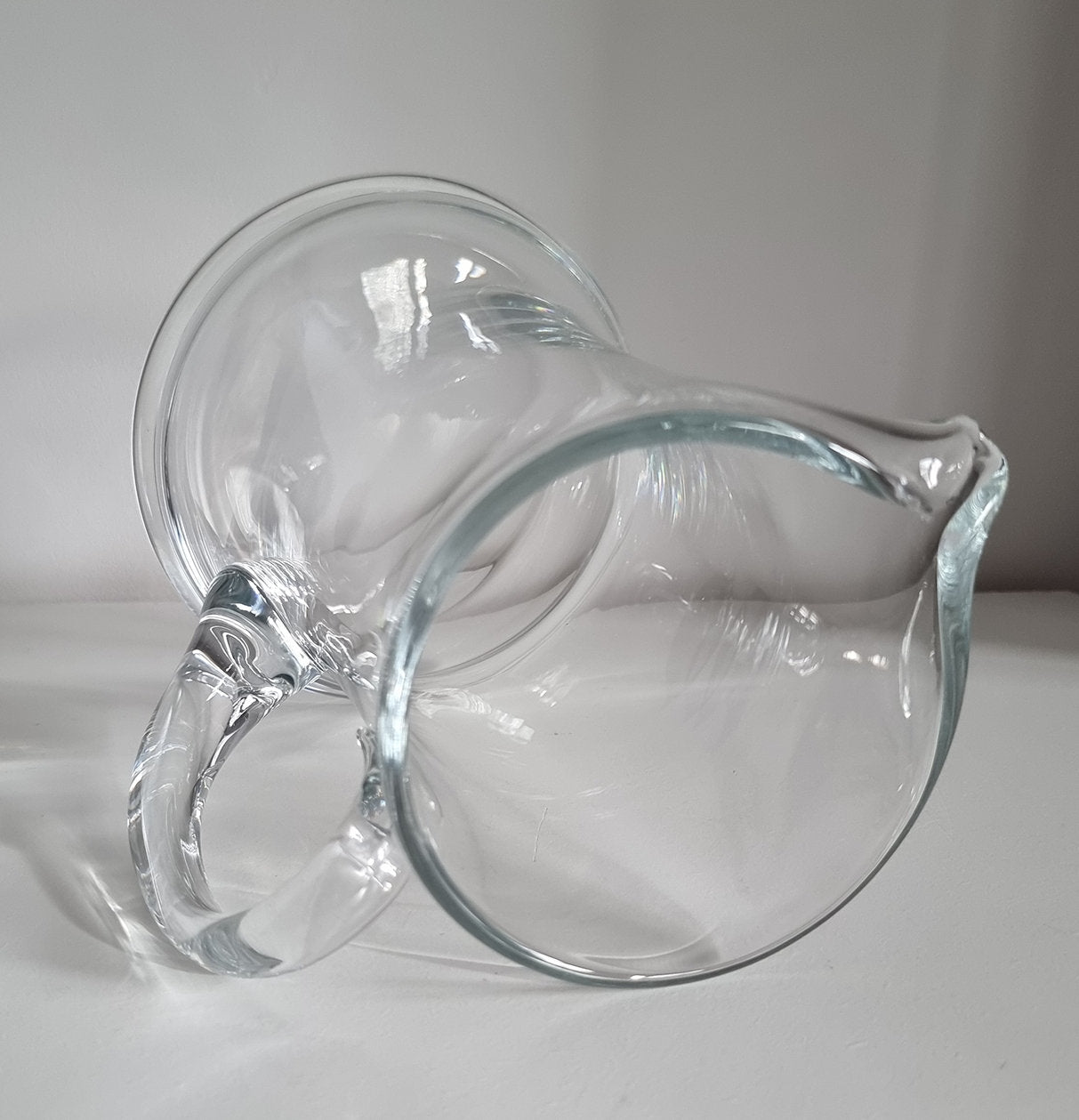 Large & Heavy Vintage Ice Lip Glass Jug/Pitcher