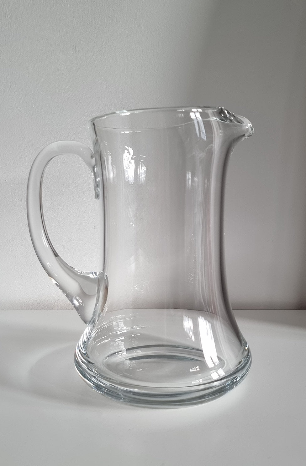 Large & Heavy Vintage Ice Lip Glass Jug/Pitcher