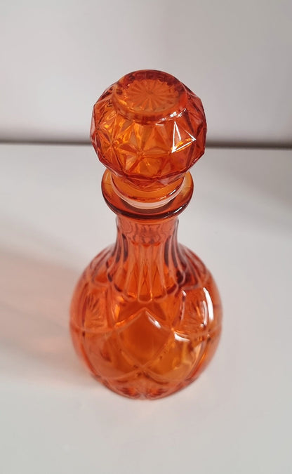 Lovely Decorative Orange Glass Decanter