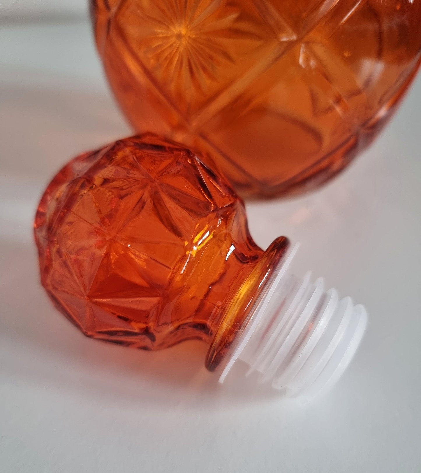 Lovely Decorative Orange Glass Decanter