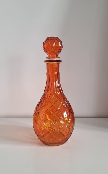 Lovely Decorative Orange Glass Decanter