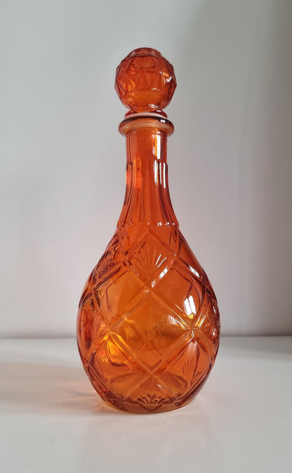 Lovely Decorative Orange Glass Decanter