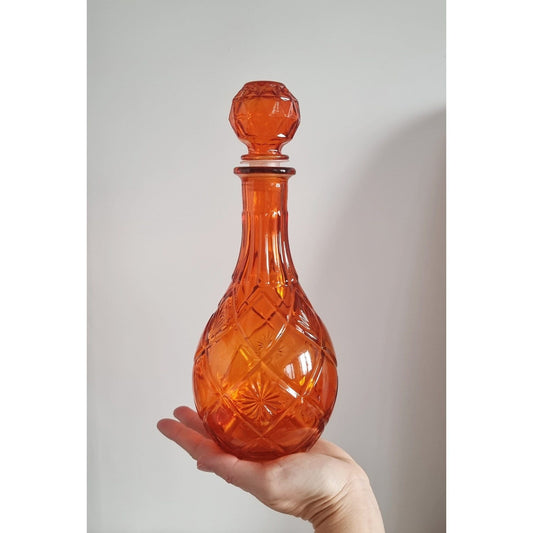 Lovely Decorative Orange Glass Decanter