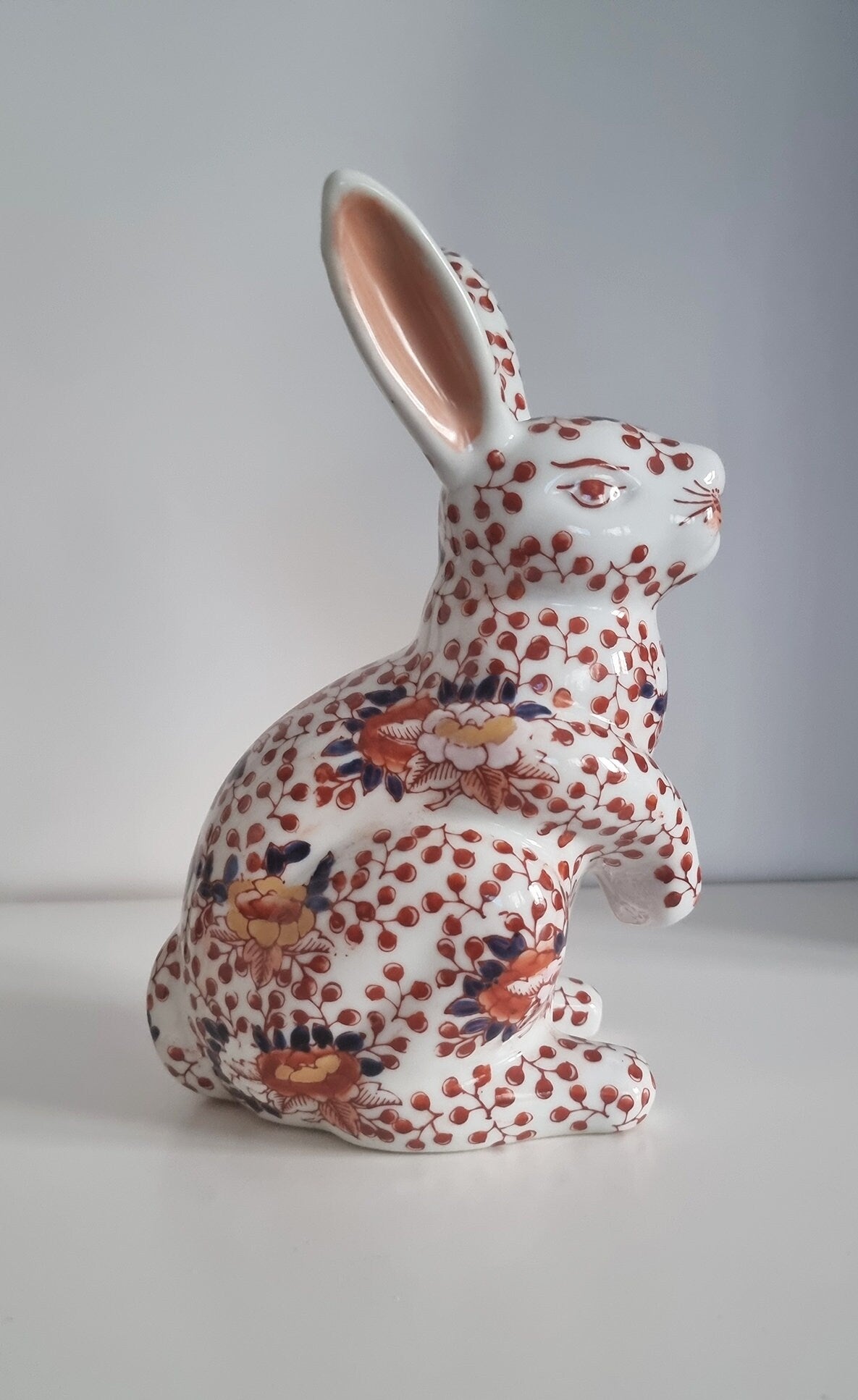 Vintage Japanese Imari Porcelain Rabbit Figurine