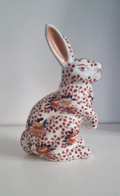 Vintage Japanese Imari Porcelain Rabbit Figurine