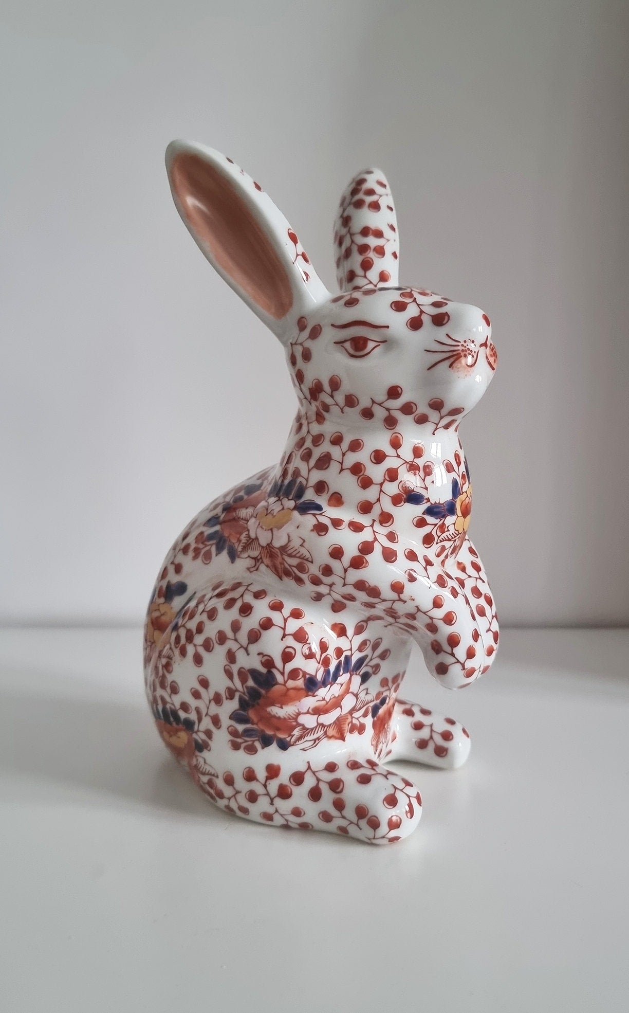 Vintage Japanese Imari Porcelain Rabbit Figurine