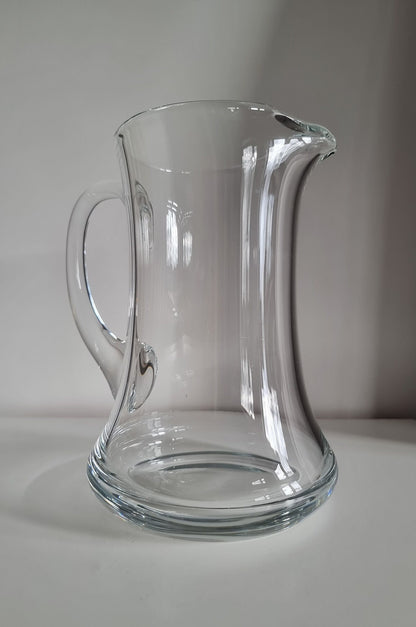 Large & Heavy Vintage Ice Lip Glass Jug/Pitcher