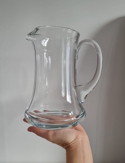 Large & Heavy Vintage Ice Lip Glass Jug/Pitcher