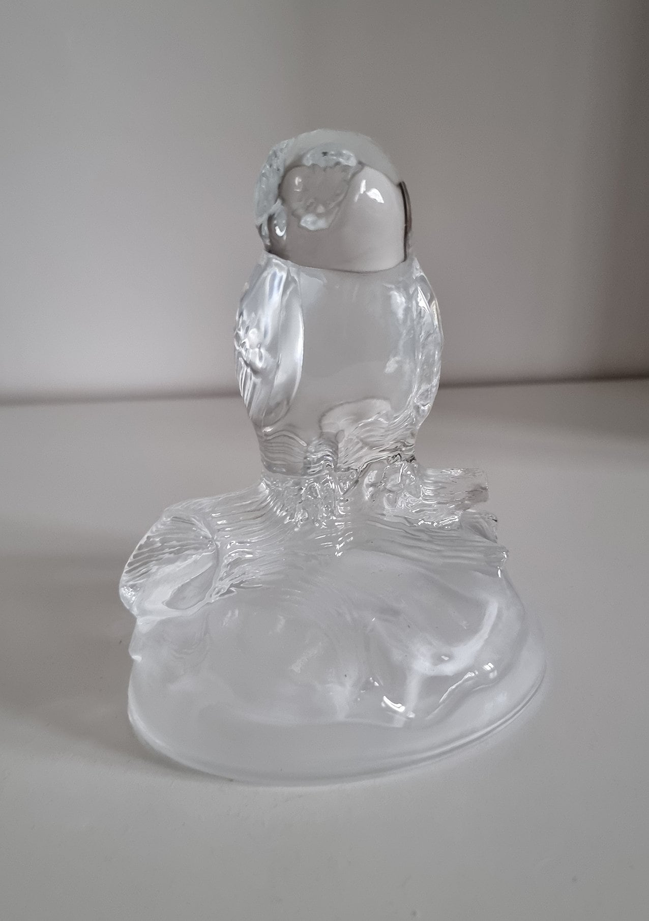 Vintage Cristal d'Arques French Lead Crystal Glass Owl Sculpture