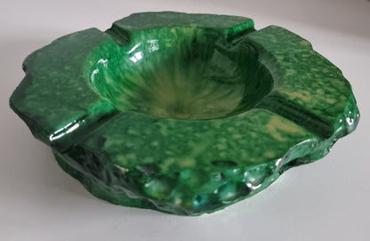 Mid-Century Green Alabaster Stone Ashtray, Made In Italy 1960's
