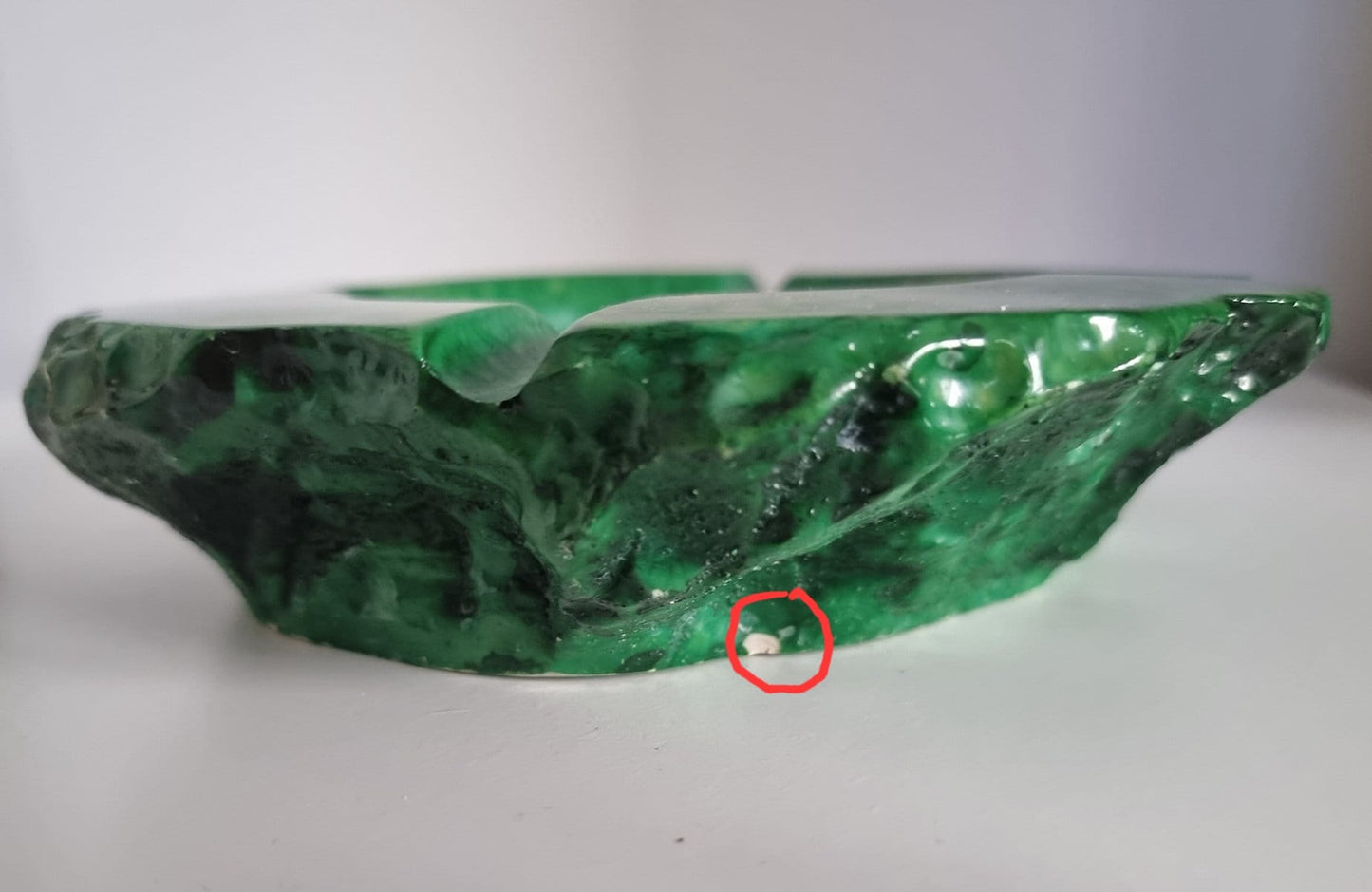 Mid-Century Green Alabaster Stone Ashtray, Made In Italy 1960's