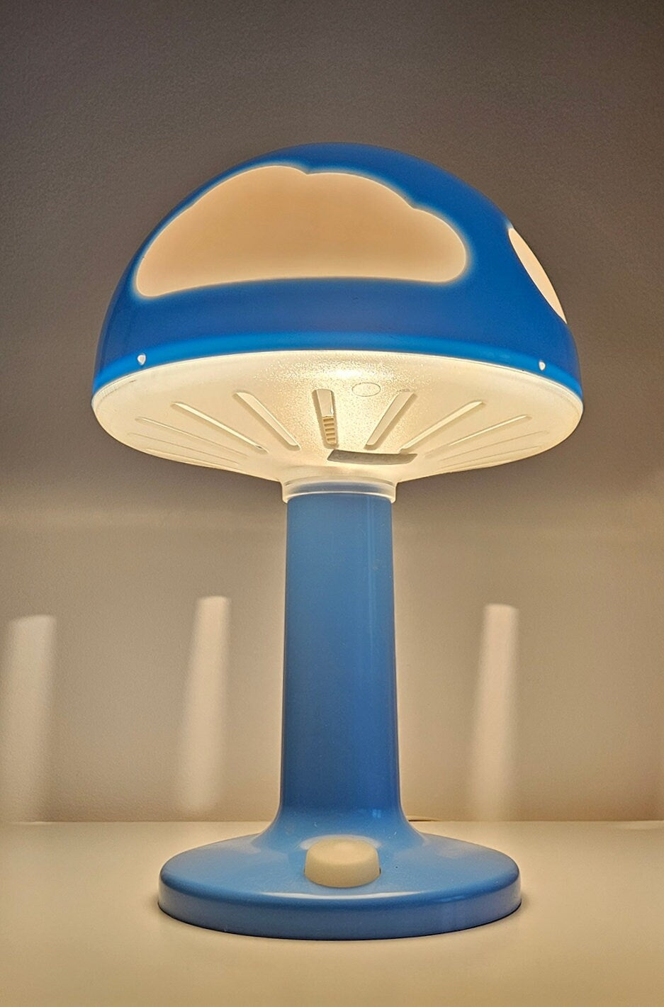 Vintage Ikea Skojig Blue & White Cloud Table Lamp