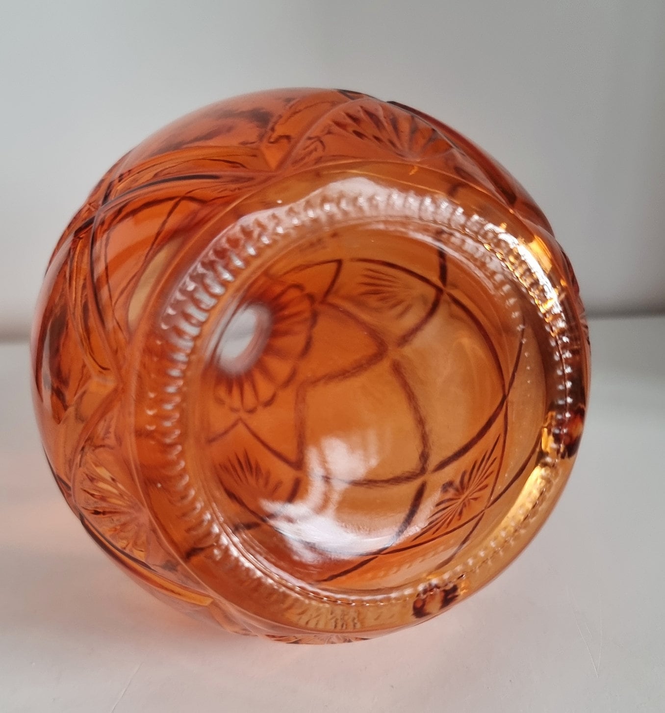 Lovely Decorative Orange Glass Decanter