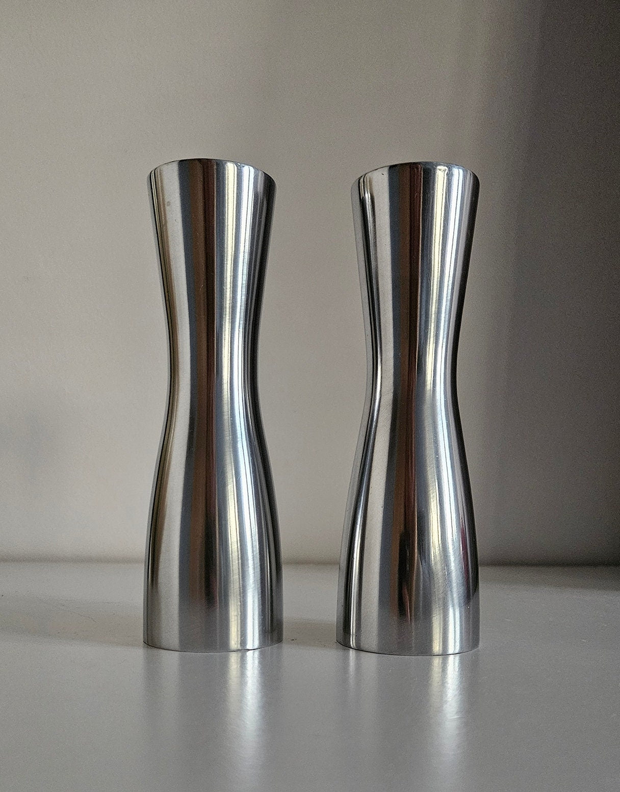 Pair Of Vintage Modernist Candlestick Holders