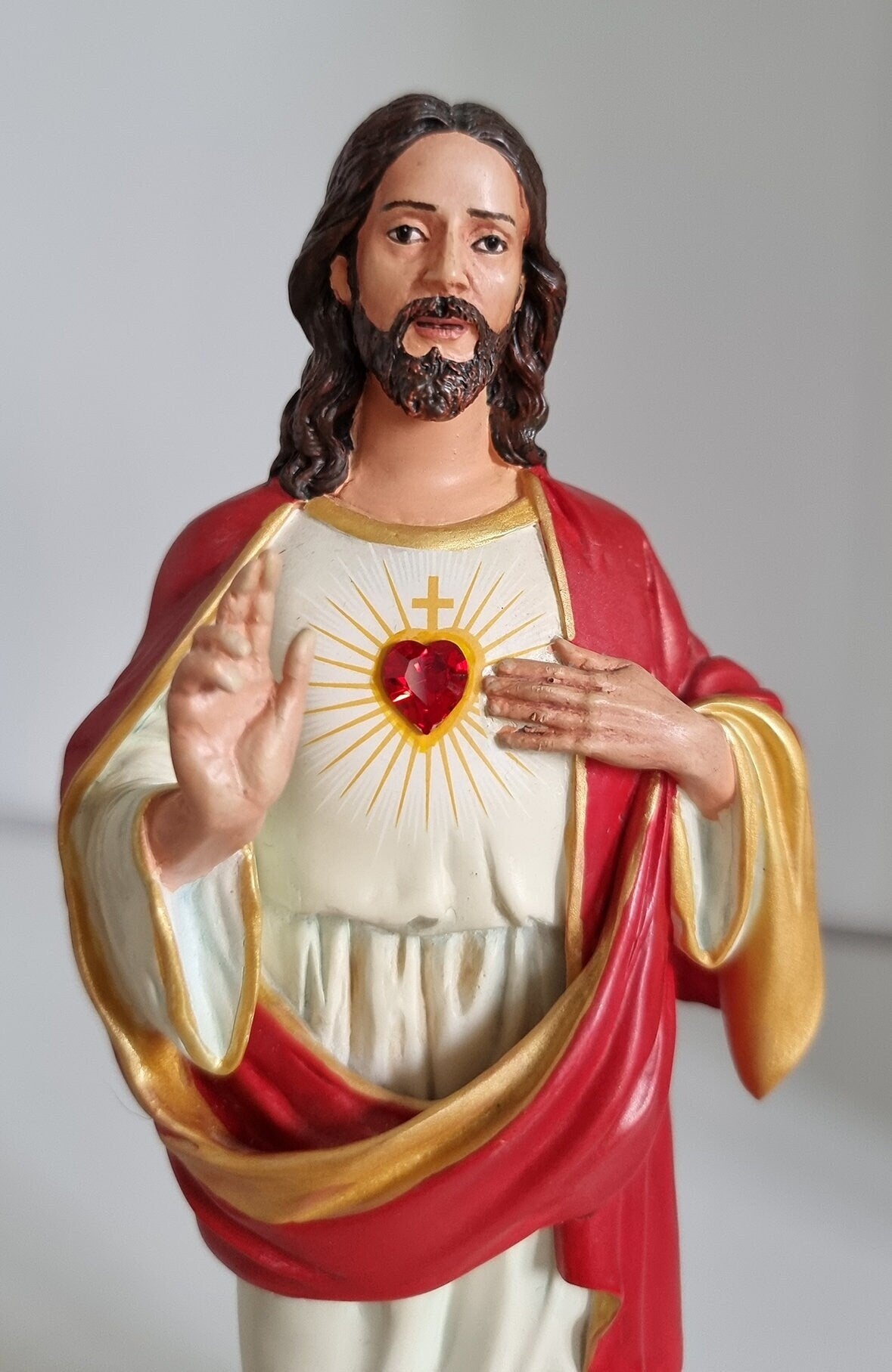 Vintage The Danbury Mint Sacred Heart Of Jesus Figurine Statue