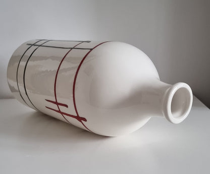 Retro Ceramic Bottle Vase With Lines