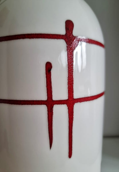 Retro Ceramic Bottle Vase With Lines