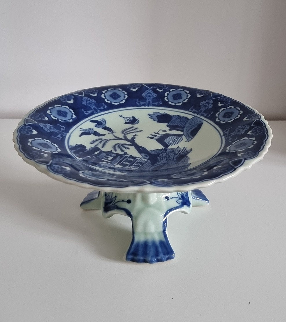 Vintage Chinese Porcelain Footed/Pedestal Plate