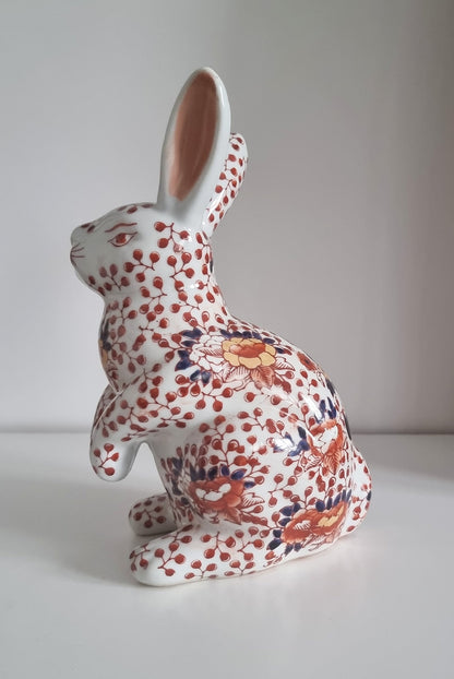 Vintage Japanese Imari Porcelain Rabbit Figurine