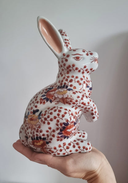 Vintage Japanese Imari Porcelain Rabbit Figurine