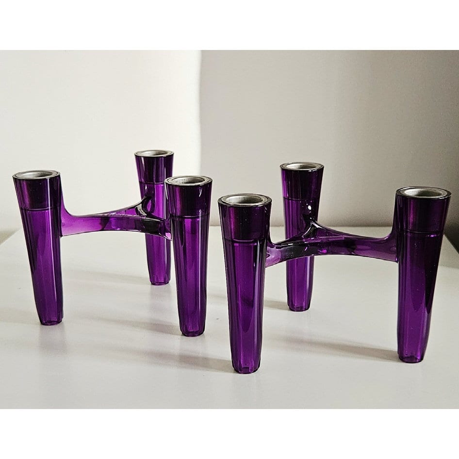 Pair Of Retro Modular Hommage Candlesticks By Koziol