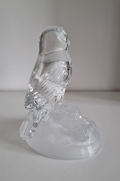 Vintage Cristal d'Arques French Lead Crystal Glass Owl Sculpture