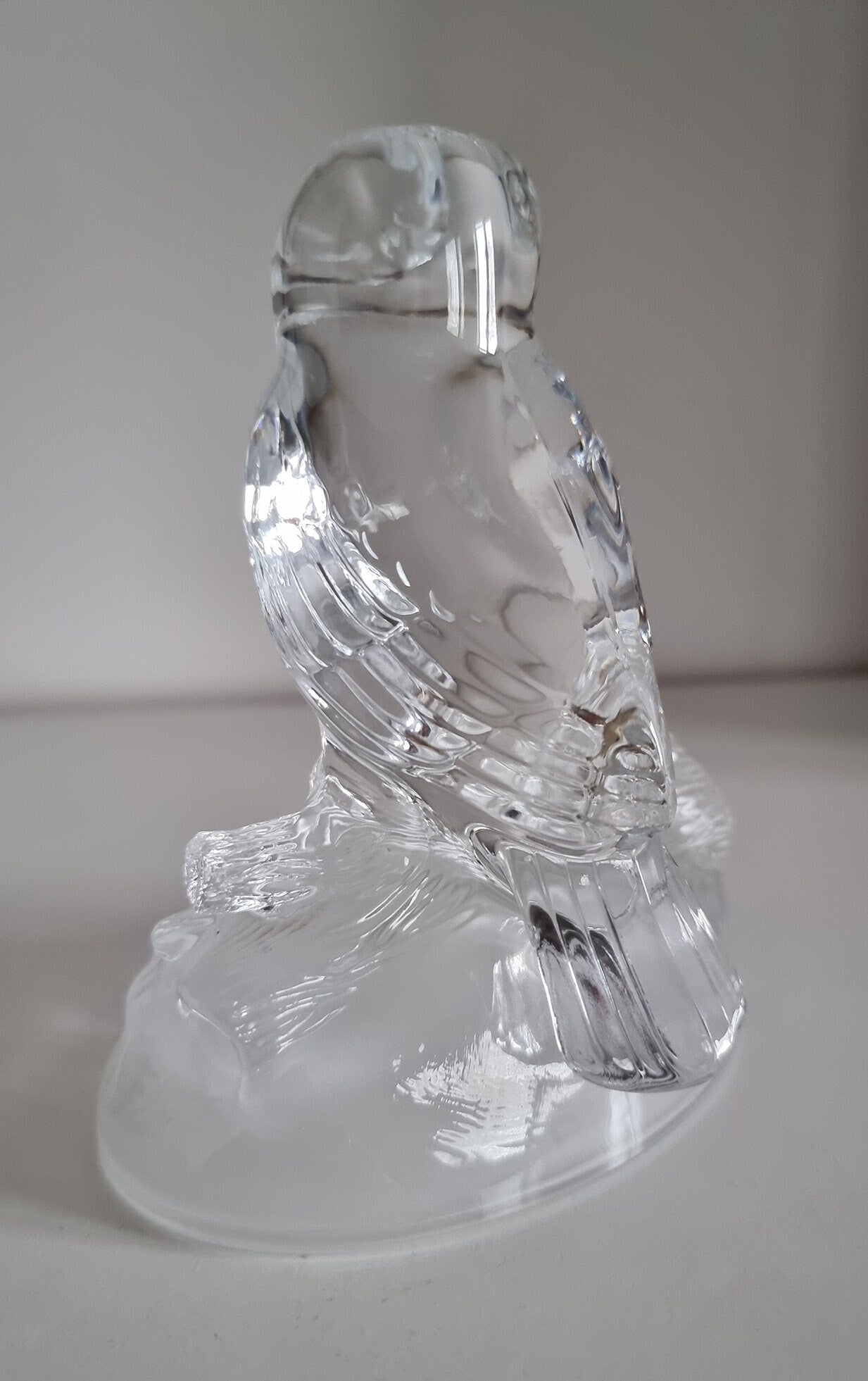 Vintage Cristal d'Arques French Lead Crystal Glass Owl Sculpture