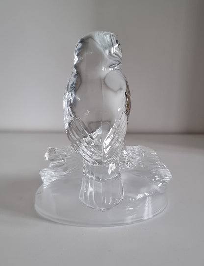 Vintage Cristal d'Arques French Lead Crystal Glass Owl Sculpture