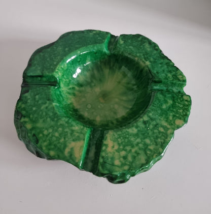 Mid-Century Green Alabaster Stone Ashtray, Made In Italy 1960's