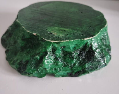 Mid-Century Green Alabaster Stone Ashtray, Made In Italy 1960's