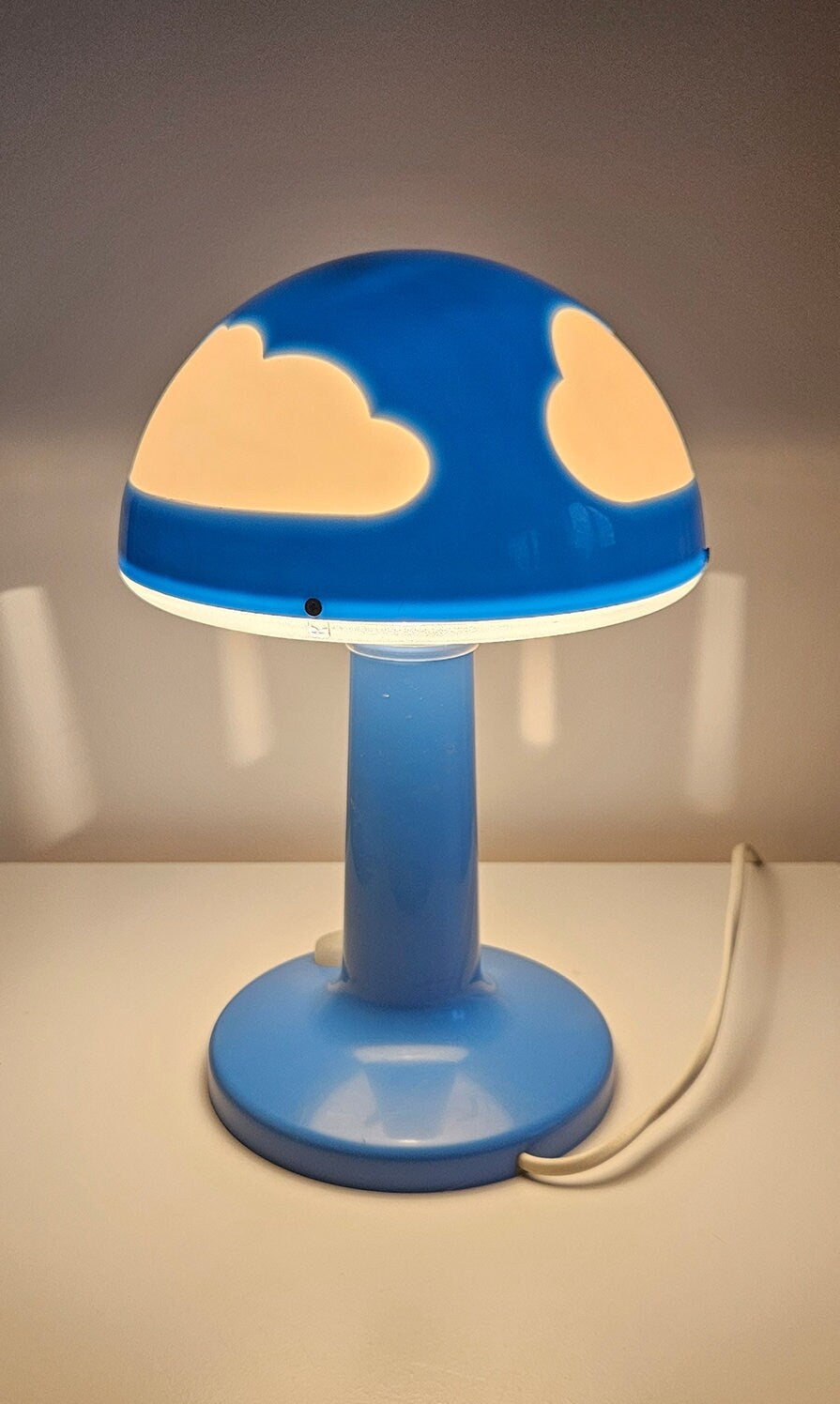 Vintage Ikea Skojig Blue & White Cloud Table Lamp