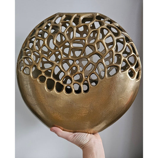 Large Decorative Abstract Metal Vase