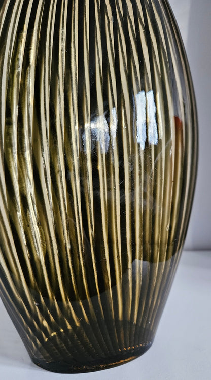 Mid-Century Modern Striped Art Glass Vase