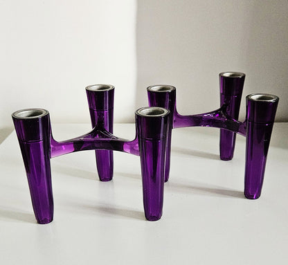 Pair Of Retro Modular Hommage Candlesticks By Koziol