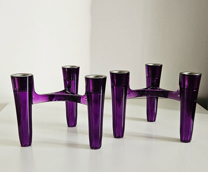 Pair Of Retro Modular Hommage Candlesticks By Koziol